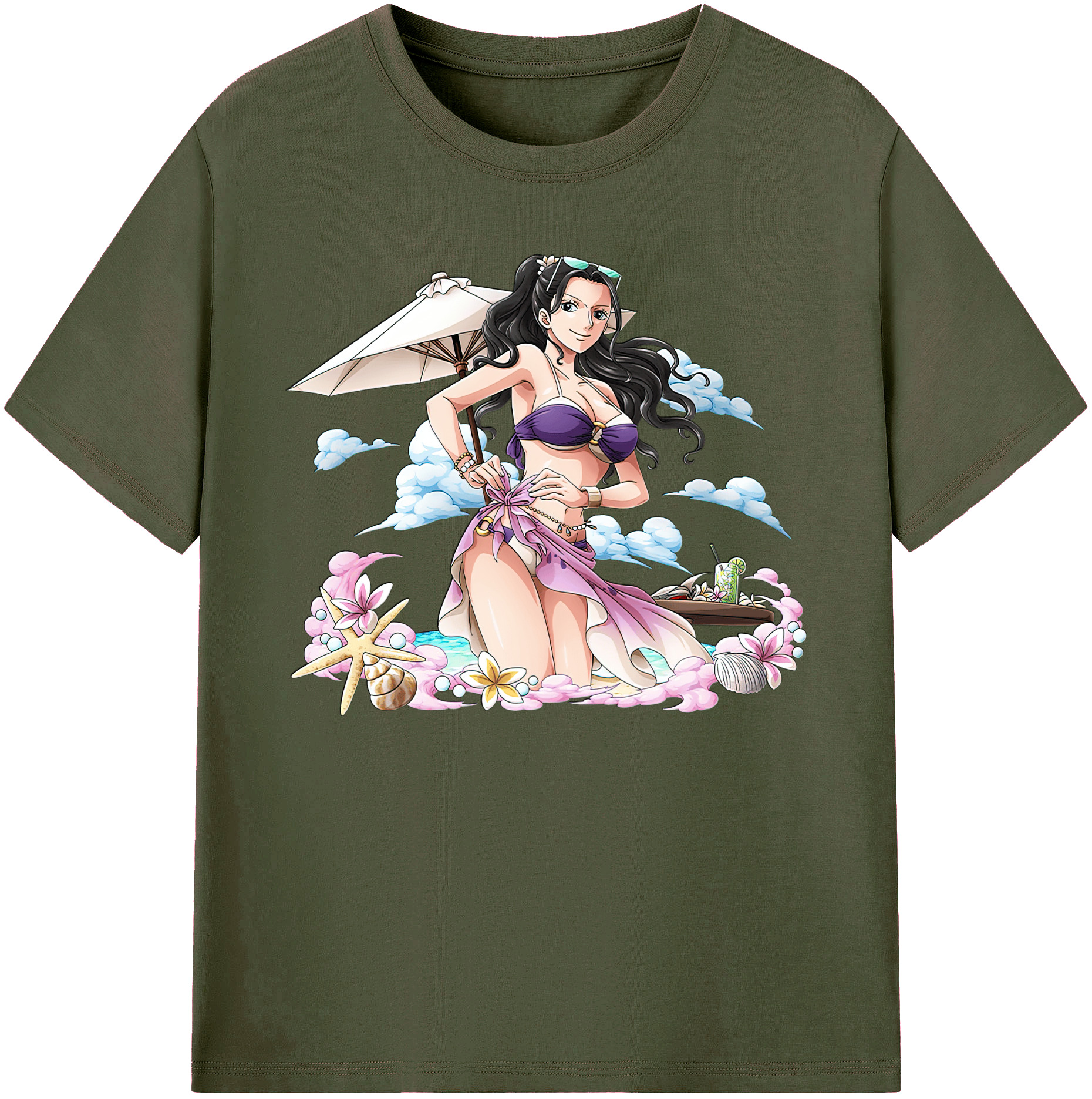 ワンピース ニコ・ロビン ONE PIECE Nico Robin 綿100％ メンズ半袖Tシャツ｜肌触りやわらか＆通気性